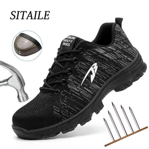 Dropshipping Puncture-Proof Safety Shoes Indestructible Non-slip Steel Toe Work Shoes Outdoor Breathable Men Shoes